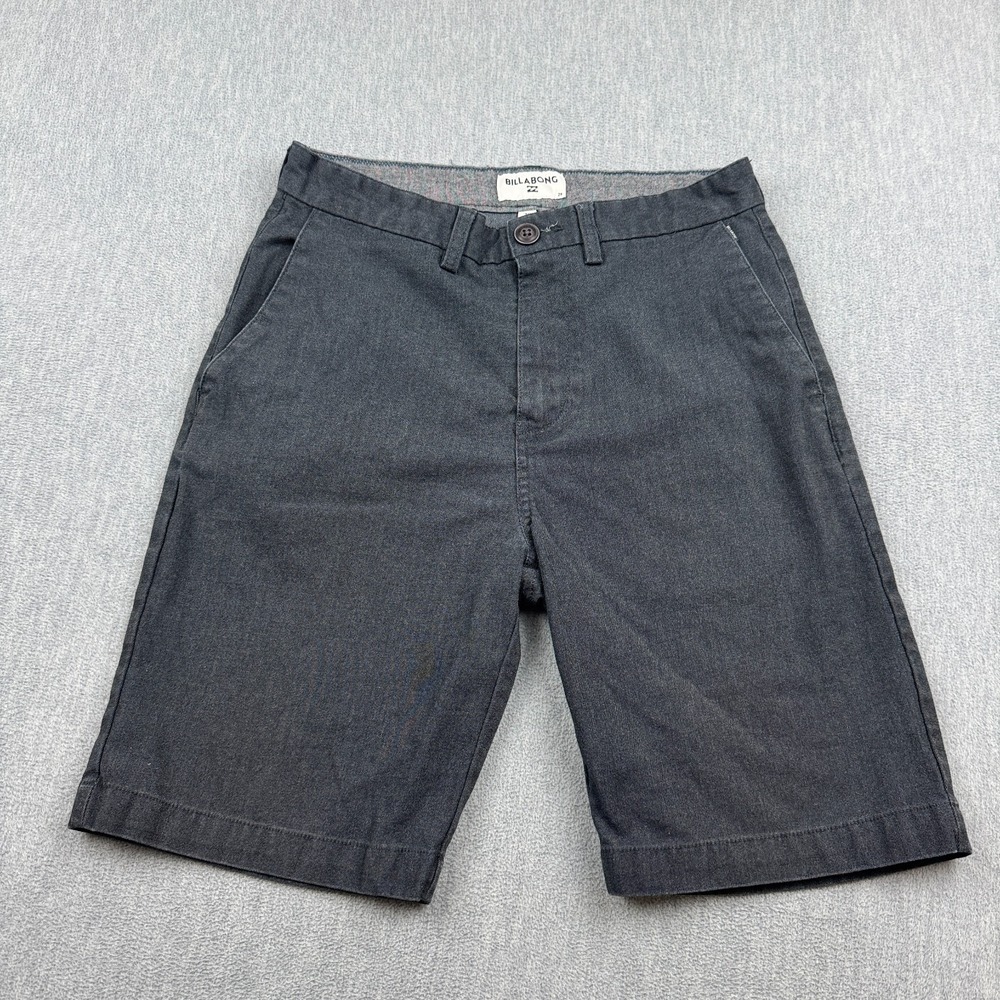 Billabong Shorts Mens 29 Gray Dark Casual Walking Stretch Surf Button Pocket Zip